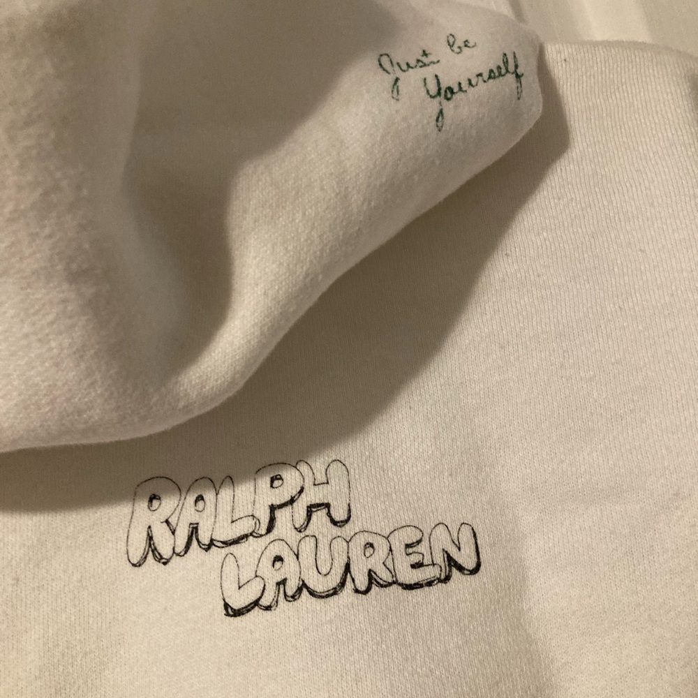 POLO Ralph Lauren White Kindness Graphic Hoodie Sz M - Picture 9 of 13